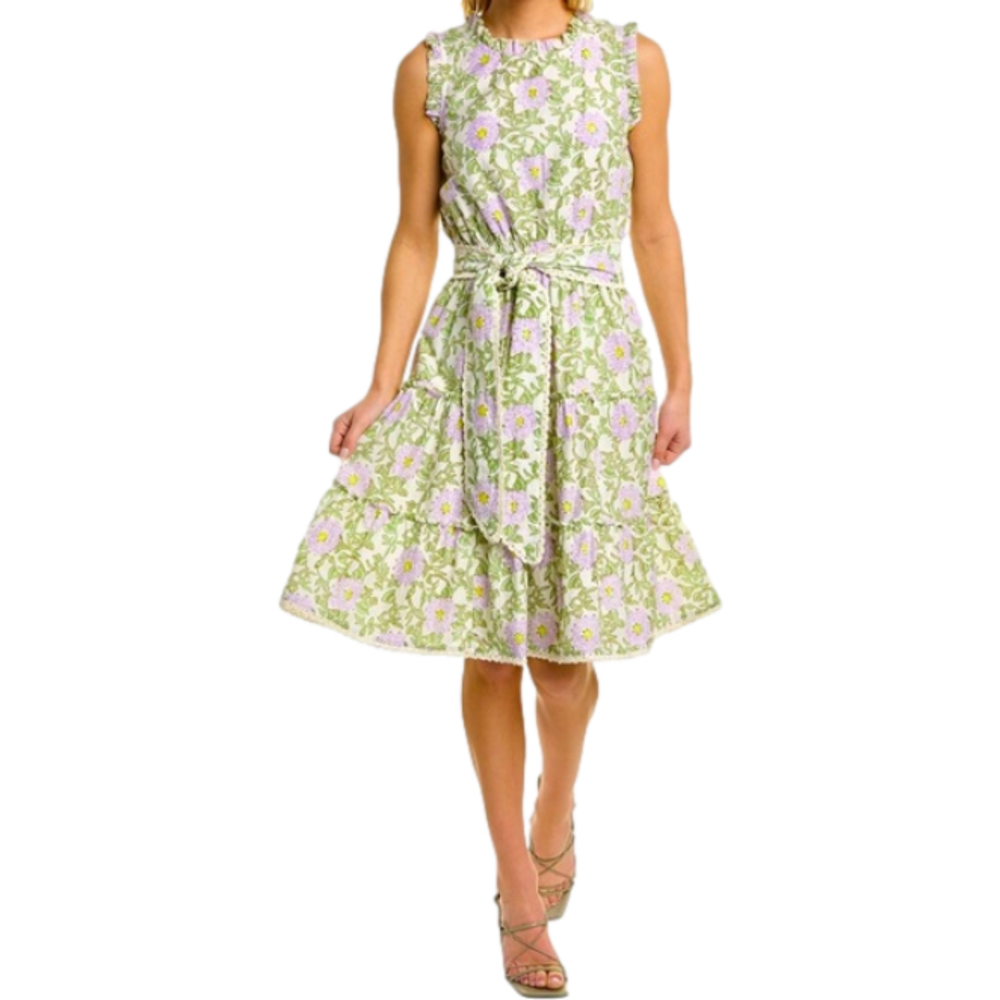 Roller Rabbit Green and Purple Floral Dress